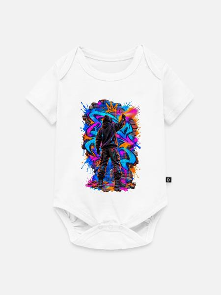 Graffiti-Künstler – Urbane Farbexplosion - Baby Premium Kurzarmbody - Weiß
