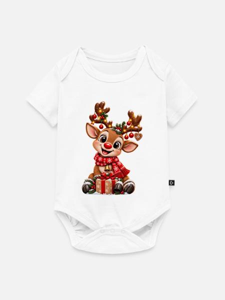 Rentier - Baby Premium Kurzarmbody - Weiß