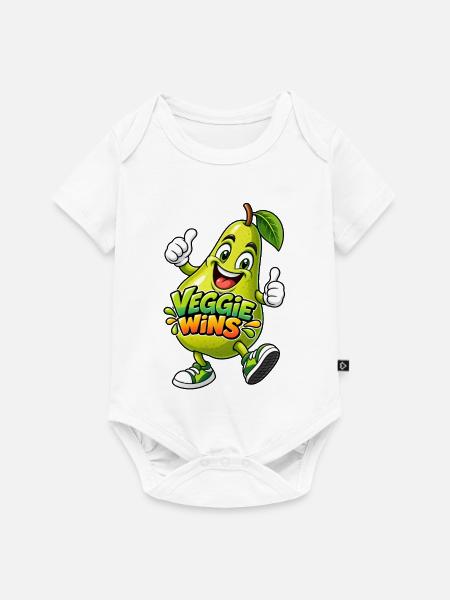 Veggie Wins Birne - Baby Premium Kurzarmbody - Weiß