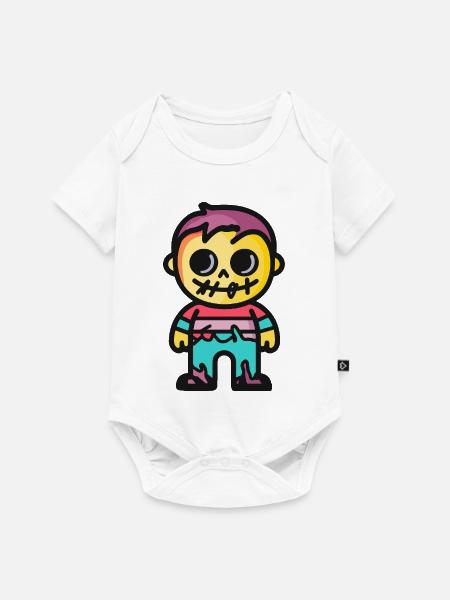 Halloween Zombie Junge Bunt - Baby Premium Kurzarmbody - Weiß