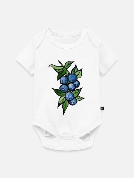 Blaubeer-Aquarellcluster - Baby Premium Kurzarmbody - Weiß