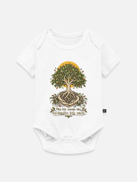 Danke Eltern Geschenk Mama Papa - Baby Premium Kurzarmbody - Weiß