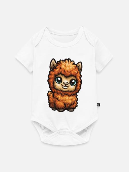 Fluffige Alpaka - Baby Premium Kurzarmbody - Weiß