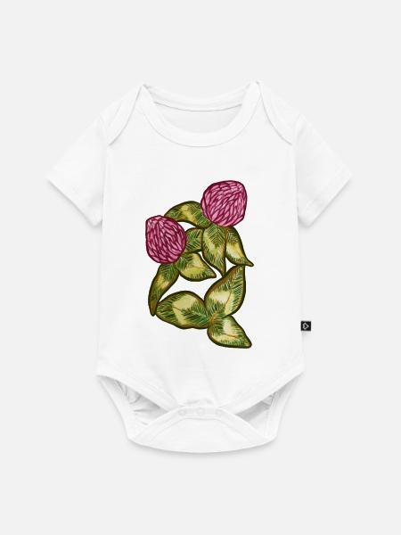 Protea Bloom botanische Blätter - Baby Premium Kurzarmbody - Weiß