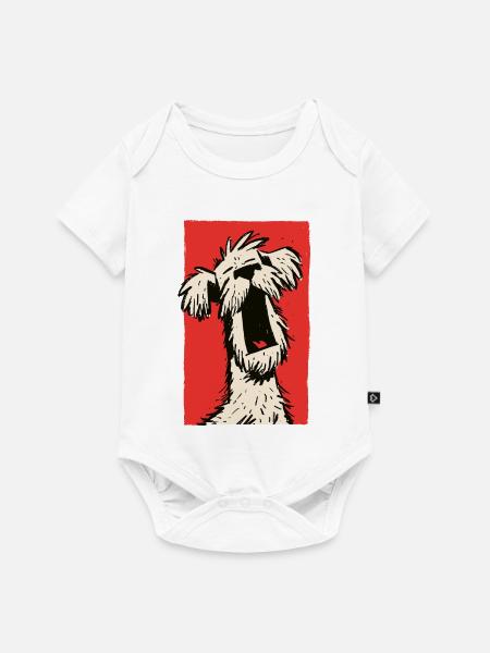 müdes Hündchen - Baby Premium Kurzarmbody - Weiß