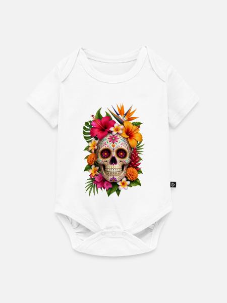 Halloween Sugar Skull Sugarskull  - Baby Premium Kurzarmbody - Weiß