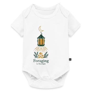 Pilze Sammeln Mondlicht Cottagecore Wald T-Shirt - Baby Premium Kurzarmbody - Weiß - Vorne