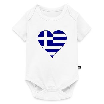 Greece flag as heart - Baby Premium short-sleeve bodysuit - white - Front
