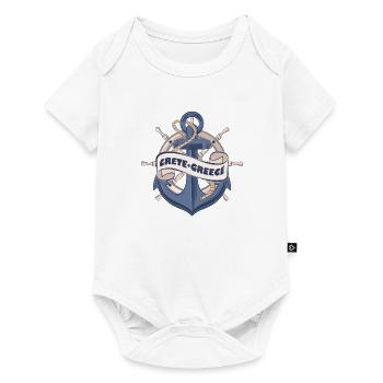 Crete Greece Nautical Summer Anchor Design - Baby Premium short-sleeve bodysuit - white - Front