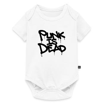 Punk Is Dead en noir avec des gouttes - Body à manches courtes Premium Bébé - blanc - Devant
