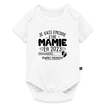 Mamie en 2023 / Cadeau future mamie 2023 - Body à manches courtes Premium Bébé - blanc - Devant