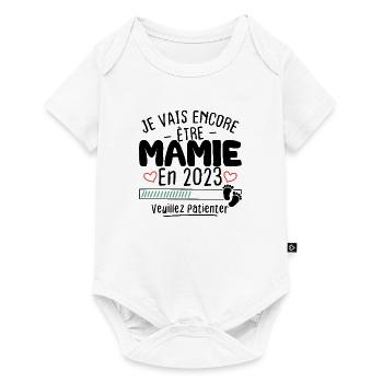 Mamie en 2023 / Cadeau future mamie 2023 - Body à manches courtes Premium Bébé - blanc - Devant