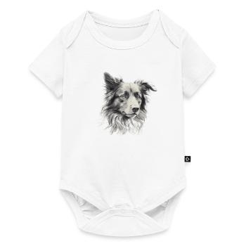 Hund Hunde Gemalt - Baby Premium Kurzarmbody - Weiß - Vorne