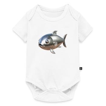 Chrom-Fisch - Futuristisches Design - Baby Premium Kurzarmbody - Weiß - Vorne