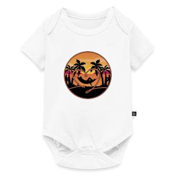 Sunset Palm Sea Sea Beach Heart Hammock - Baby Premium short-sleeve bodysuit - white - Front