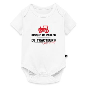 Risque de parler de tracteurs à tout moment - Body à manches courtes Premium Bébé - blanc - Devant