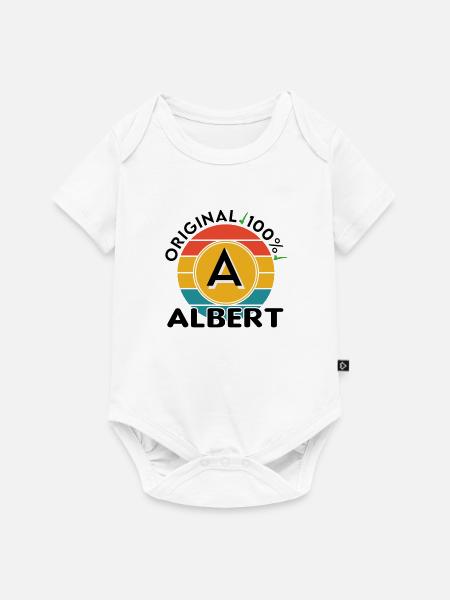 Albert - Baby Premium Kurzarmbody - Weiß