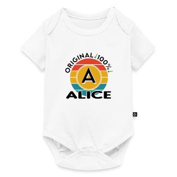Alice - Baby Premium Kurzarmbody - Weiß - Vorne