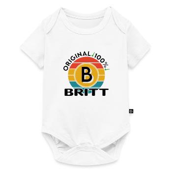 Britt - Baby Premium Kurzarmbody - Weiß - Vorne