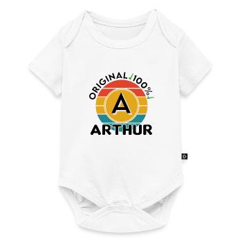 Arthur - Baby Premium Kurzarmbody - Weiß - Vorne