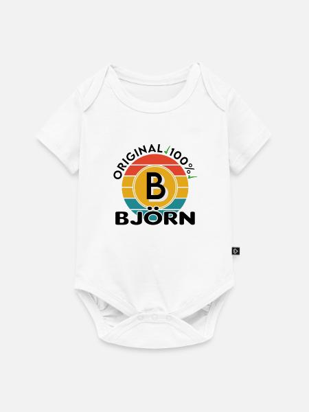 Björn - Baby Premium Kurzarmbody - Weiß