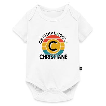 Christiane - Baby Premium Kurzarmbody - Weiß - Vorne