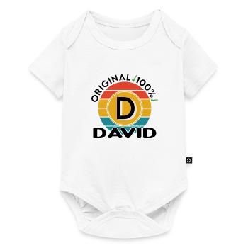 David - Baby Premium Kurzarmbody - Weiß - Vorne