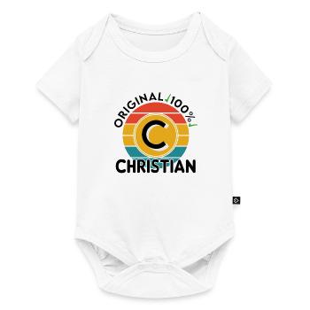 Christian - Baby Premium Kurzarmbody - Weiß - Vorne