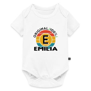 Emilia - Baby Premium Kurzarmbody - Weiß - Vorne