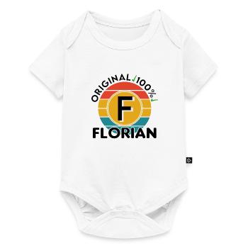 Florian - Baby Premium Kurzarmbody - Weiß - Vorne