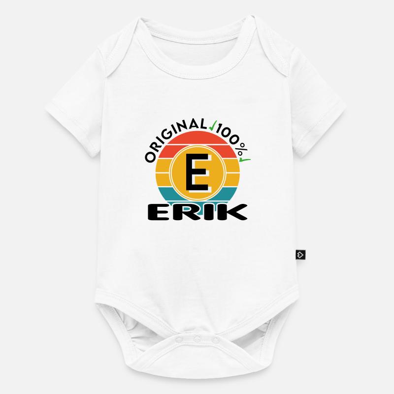 Erik - Baby Premium Kurzarmbody - Weiß