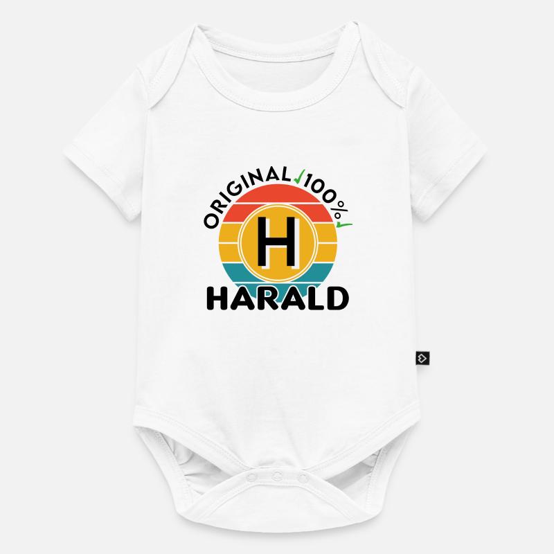 Harald - Baby Premium Kurzarmbody - Weiß