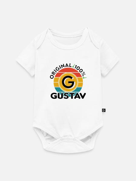 Gustav - Baby Premium Kurzarmbody - Weiß