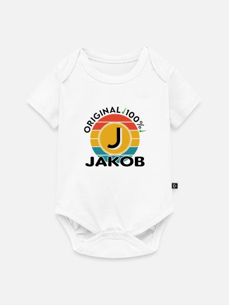 Jakob - Baby Premium Kurzarmbody - Weiß