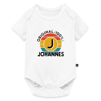 Johannes - Baby Premium Kurzarmbody - Weiß - Vorne