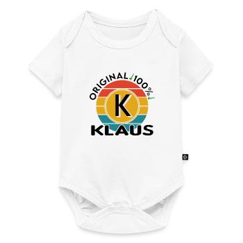 Klaus - Baby Premium Kurzarmbody - Weiß - Vorne