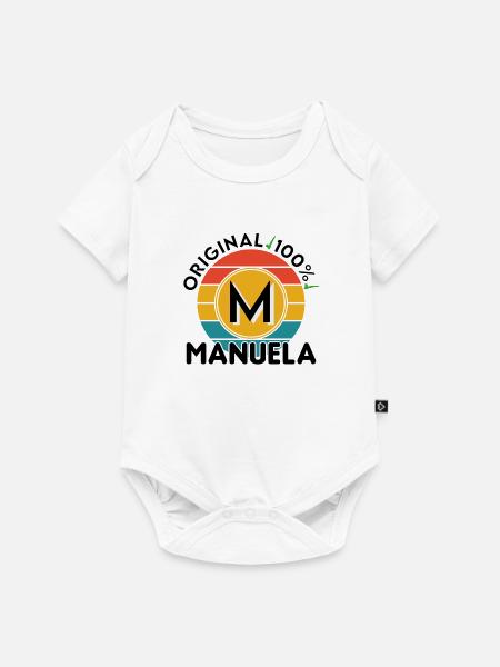 Manuela - Baby Premium Kurzarmbody - Weiß