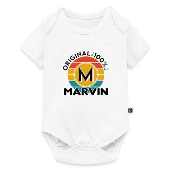 Marvin - Baby Premium Kurzarmbody - Weiß - Vorne