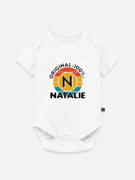 Natalie - Baby Premium Kurzarmbody - Weiß