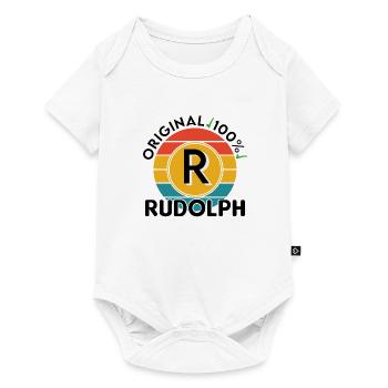 Rudolph - Baby Premium Kurzarmbody - Weiß - Vorne
