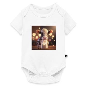 cute cow with hearts - Baby Premium short-sleeve bodysuit - white - Front