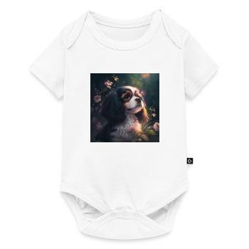 Charlie Spaniel Chiot - Body à manches courtes Premium Bébé - blanc - Devant