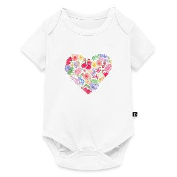 Watercolor Painting Flower Heart - Baby Premium short-sleeve bodysuit - white - Front