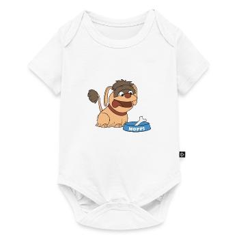 Moppi mit Hundenapf - Baby Premium Kurzarmbody - Weiß - Vorne