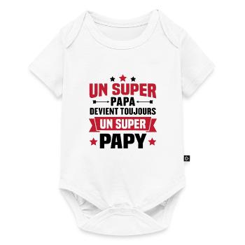 Un super papa devient toujours un super papy - Body à manches courtes Premium Bébé - blanc - Devant