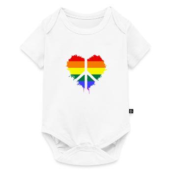 Love is Love LGBTQ LGBTQIA Pride Design Regenbogen - Baby Premium Kurzarmbody - Weiß - Vorne