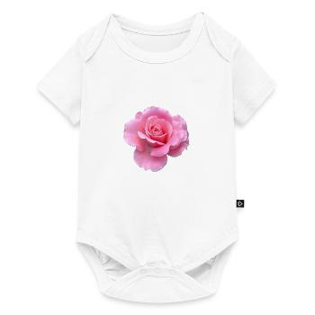 Rosa Rose - Baby Premium Kurzarmbody - Weiß - Vorne