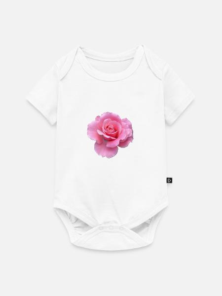Rosa Rose - Baby Premium Kurzarmbody - Weiß