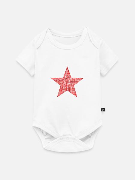 roter Stern, red star - Baby Premium Kurzarmbody - Weiß