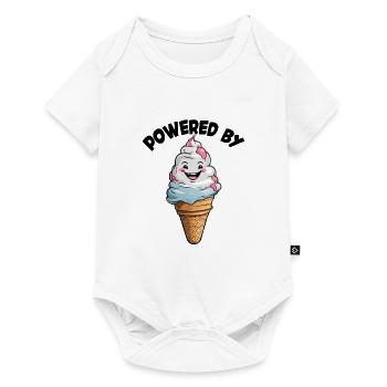 Laughing Ice Cream Cone Funny Ice Cream Design Saying - Baby Premium short-sleeve bodysuit - white - Front